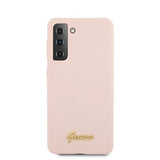 Guess Samsung Galaxy S21 Plus Skal Metal Logo Rosa