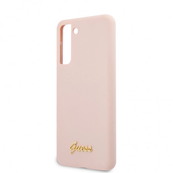 Guess Samsung Galaxy S21 Plus Skal Metal Logo Rosa