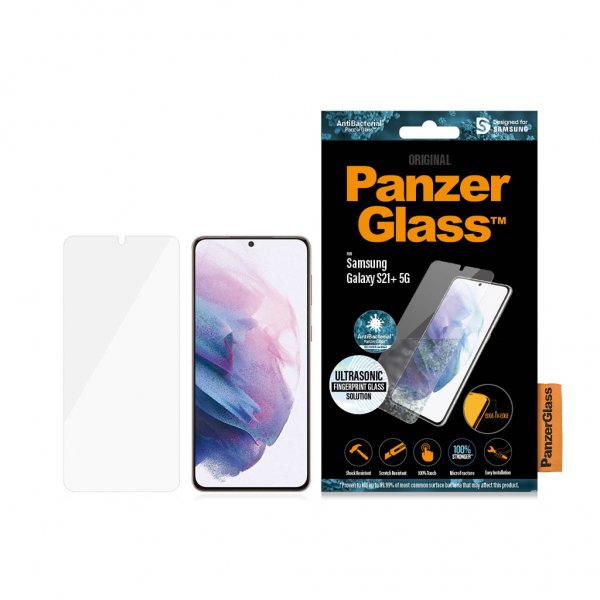 PanzerGlass Samsung Galaxy S21 Plus Skärmskydd CaseFriendly Ultrasonic Fingerprint Full Glue