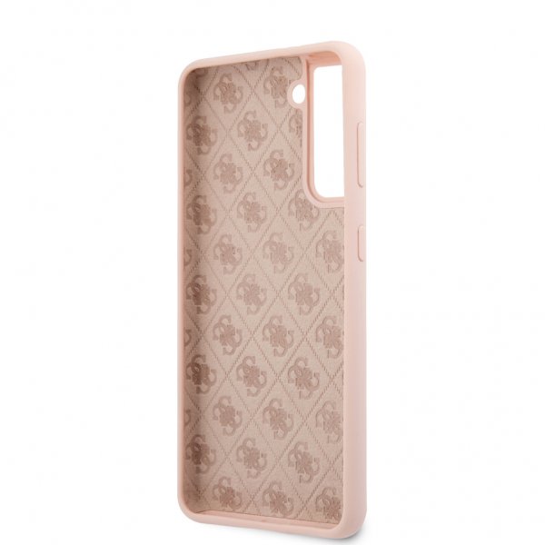 Guess Samsung Galaxy S21 Skal Metal Logo Rosa