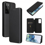 Samsung Galaxy S21 Ultra Fodral Kolfibertextur Svart
