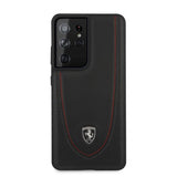 Ferrari Samsung Galaxy S21 Ultra Fodral Logo Perforerad Svart