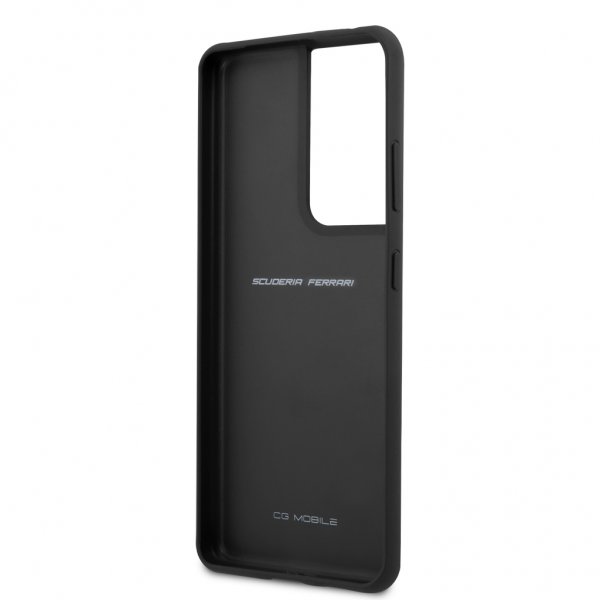 Ferrari Samsung Galaxy S21 Ultra Fodral Logo Perforerad Svart