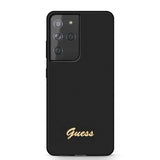 Guess Samsung Galaxy S21 Ultra Skal Metal Logo Svart
