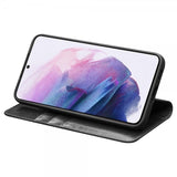 Qialino Samsung Galaxy S22 Fodral Äkta läder Kortfack Svart