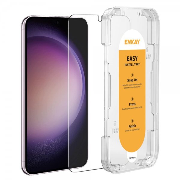 Enkay Samsung Galaxy S22/Galaxy S23 Skärmskydd med Monteringsram Easy Install