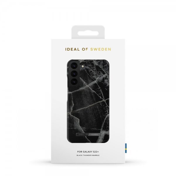 Ideal of Sweden Samsung Galaxy S22 Plus Skal Fashion Case Black Thunder Marble