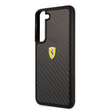 Ferrari Samsung Galaxy S22 Plus Skal Real Carbon Metal Logo Svart