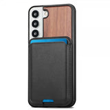 Samsung Galaxy S22 Plus Skal Trä Löstagbar Korthållare Walnut