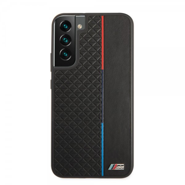 BMW Samsung Galaxy S22 Plus Skal Triangle Pattern & Tricolor Stripe Svart