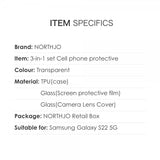 Northjo Samsung Galaxy S22 Skal med Skärmskydd och Kameraskydd 3-i-1