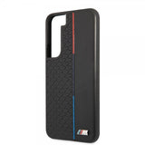 BMW Samsung Galaxy S22 Skal Triangle Pattern & Tricolor Stripe Svart