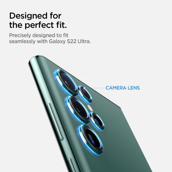 Spigen Samsung Galaxy S22 Ultra Kameraskydd GLAS.tR EZ Fit Optik Pro 2-pack Grön