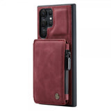 CaseMe Samsung Galaxy S22 Ultra Skal C20 Kortfack Dragkedja Röd