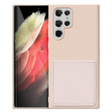 Samsung Galaxy S22 Ultra Skal Silikon Kortfack Rosa