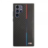 BMW Samsung Galaxy S22 Ultra Skal Triangle Pattern & Tricolor Stripe Svart