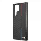 BMW Samsung Galaxy S22 Ultra Skal Triangle Pattern & Tricolor Stripe Svart
