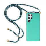 Samsung Galaxy S22 Ultra Skal Vetestrå med Strap Cyan