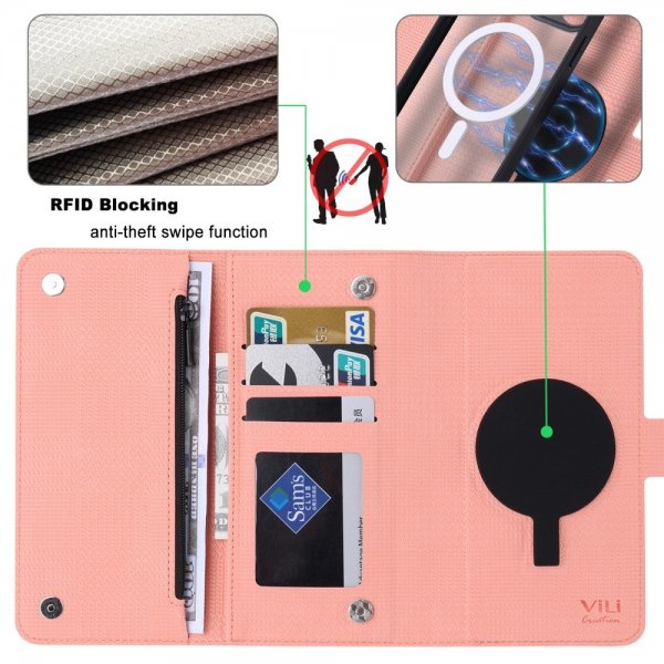 VILI Samsung Galaxy S23 FE Fodral med Löstagbart Skal GHB Series MagSafe Rosa