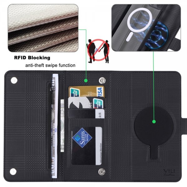 VILI Samsung Galaxy S23 FE Fodral med Löstagbart Skal GHB Series MagSafe Svart