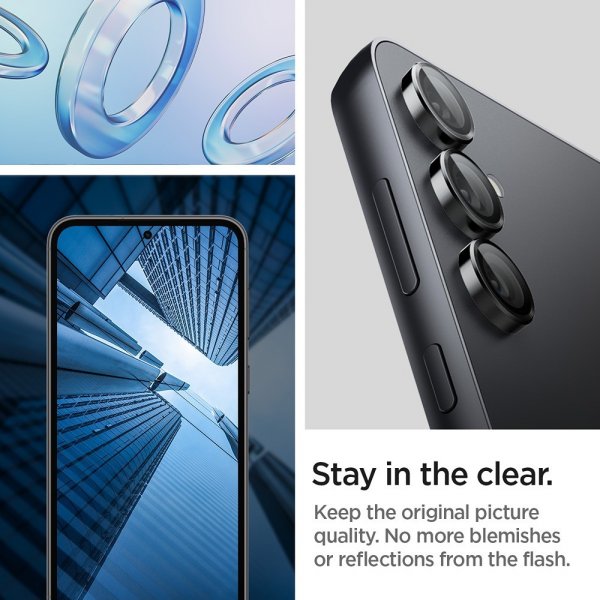Spigen Samsung Galaxy S23 FE Kameraskydd Glas.tR EZ Fit Optik Pro 2-pack Svart