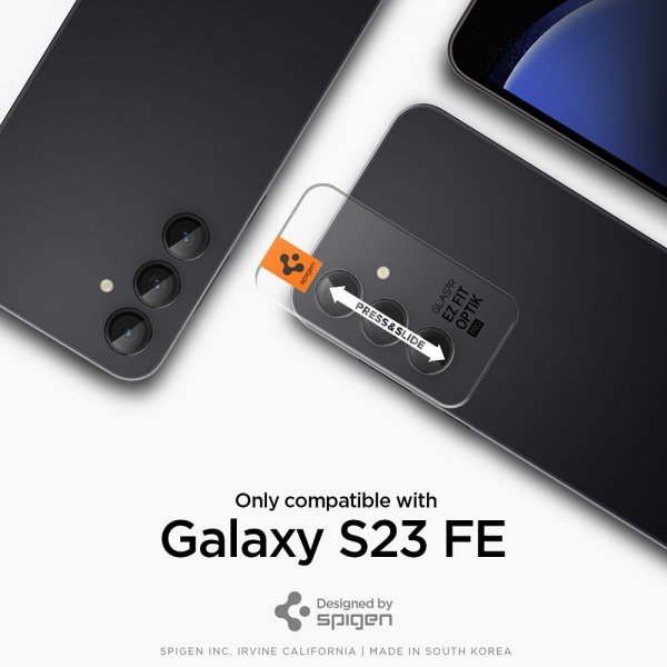 Spigen Samsung Galaxy S23 FE Kameraskydd Glas.tR EZ Fit Optik Pro 2-pack Svart