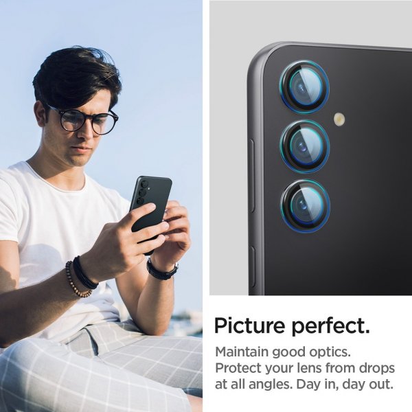 Spigen Samsung Galaxy S23 FE Kameraskydd Glas.tR EZ Fit Optik Pro 2-pack Svart