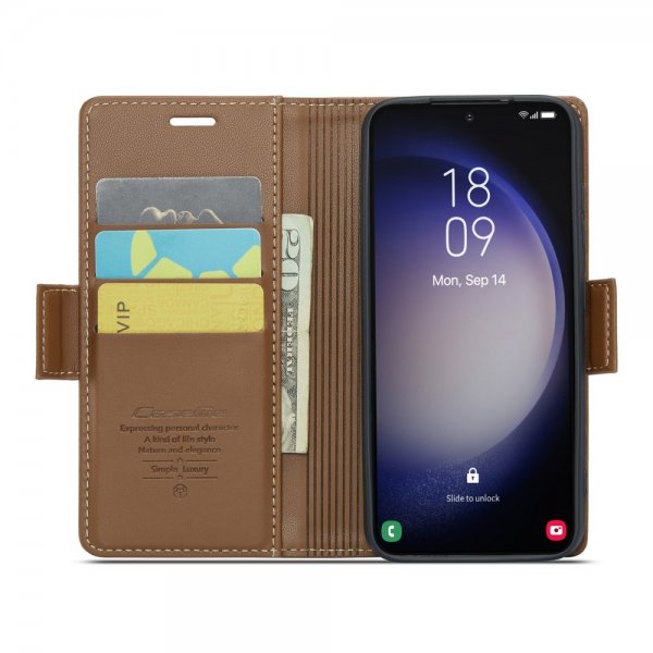 CaseMe Samsung Galaxy S23 Fodral 023 Series Brun