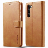 Lc.Imeeke Samsung Galaxy S23 Fodral med Kortfack Stativfunktion Brun