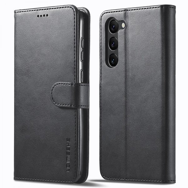 Lc.Imeeke Samsung Galaxy S23 Fodral med Kortfack Stativfunktion Svart