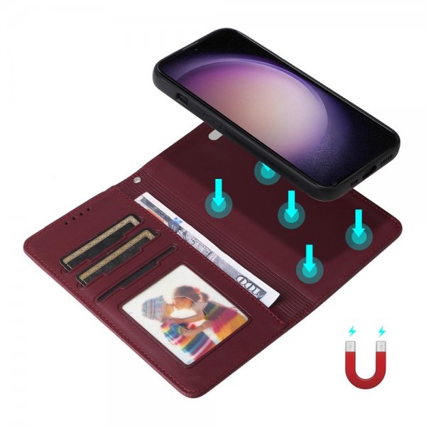 Betopnice Samsung Galaxy S23 Fodral med Löstagbart Skal 005 Röd