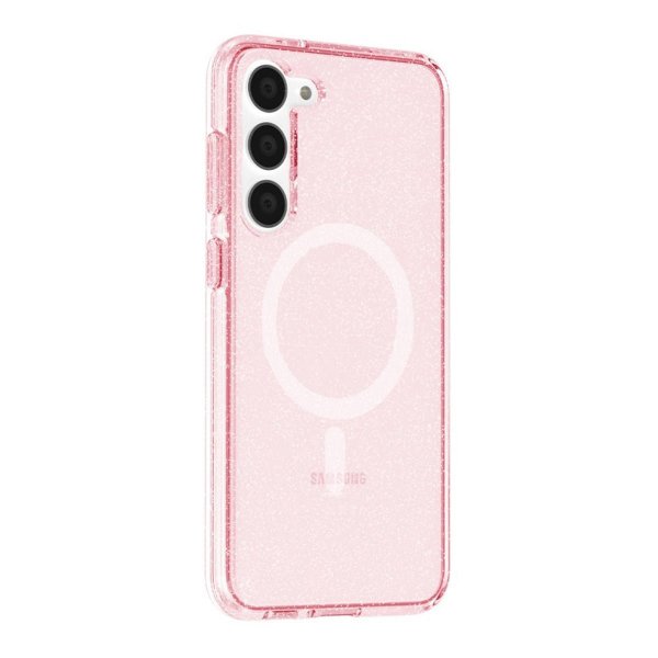 Samsung Galaxy S23 Skal Glitter MagSafe Rosa