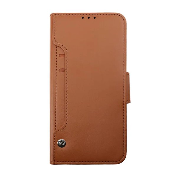 Rvelon Samsung Galaxy S23 Plus Fodral Utfällbart Kortfack Brun