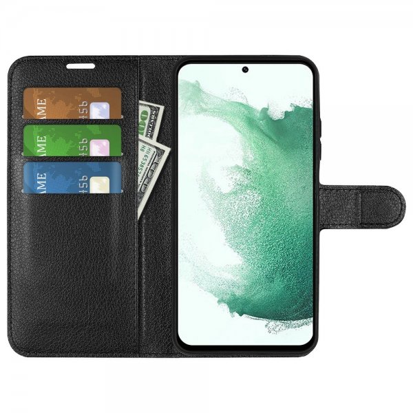 Nordic Covers Samsung Galaxy S23 Plus Fodral Litchi Raven Black