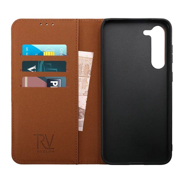 Rvelon Samsung Galaxy S23 Plus Fodral Magnetiskt Avtagbart Skal Brun