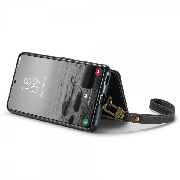 CaseMe Samsung Galaxy S23 Plus Skal C20 Kortfack Dragkedja Svart
