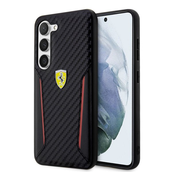 Ferrari Samsung Galaxy S23 Plus Skal Carbon & Stripe Svart