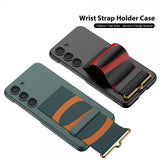 GKK Samsung Galaxy S23 Plus Skal Hand Strap Kolfibertextur Svart
