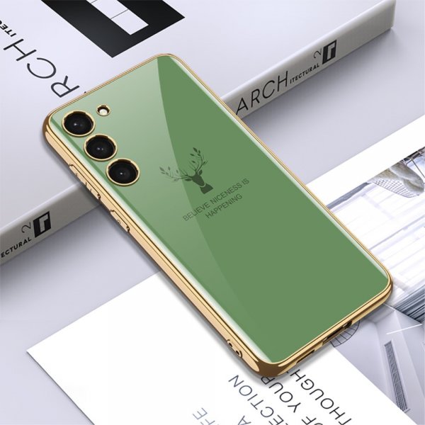 GKK Samsung Galaxy S23 Plus Skal Hjortmotiv Ljusgrön