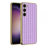 GKK Samsung Galaxy S23 Plus Skal Vävmönster Lila