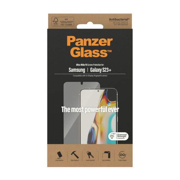 PanzerGlass Samsung Galaxy S23 Plus Skärmskydd Ultra-Wide Fit