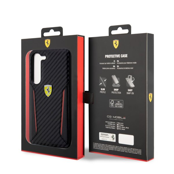 Ferrari Samsung Galaxy S23 Skal Carbon & Stripe Svart