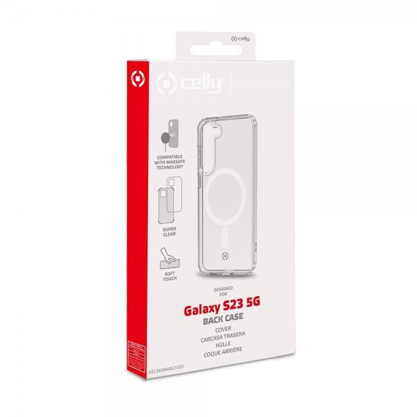 Celly Samsung Galaxy S23 Skal GELSKINMAG MagSafe Transparent