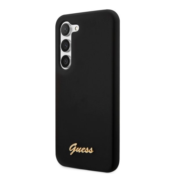 Guess Samsung Galaxy S23 Skal Liquid Silicone Metal Logo Svart