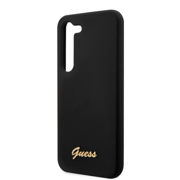 Guess Samsung Galaxy S23 Skal Liquid Silicone Metal Logo Svart