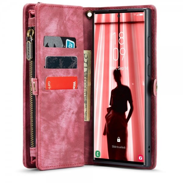 CaseMe Samsung Galaxy S23 Ultra Fodral 008 Series Löstagbart Skal Röd