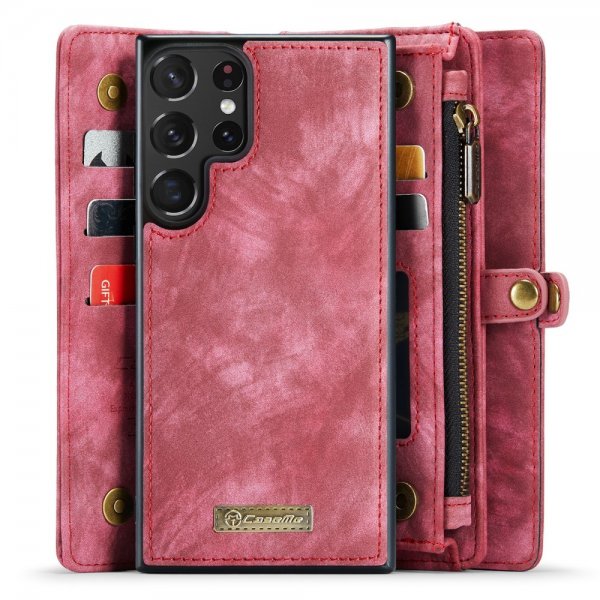 CaseMe Samsung Galaxy S23 Ultra Fodral 008 Series Löstagbart Skal Röd