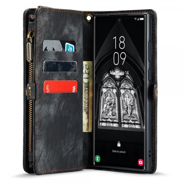 CaseMe Samsung Galaxy S23 Ultra Fodral 008 Series Löstagbart Skal Svart