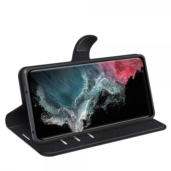 Nordic Covers Samsung Galaxy S23 Ultra Fodral Litchi Raven Black