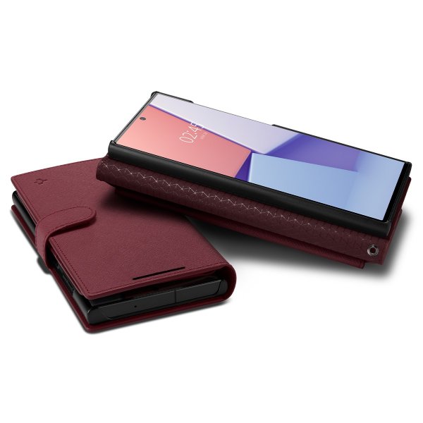 Spigen Samsung Galaxy S23 Ultra Fodral Wallet S Plus Burgundy